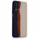  Samsung Galaxy M32 Kılıf Ebruli Lansman Silikon - Lacivert-Krem