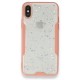  iPhone XS Kılıf Platin Simli Silikon - Pembe