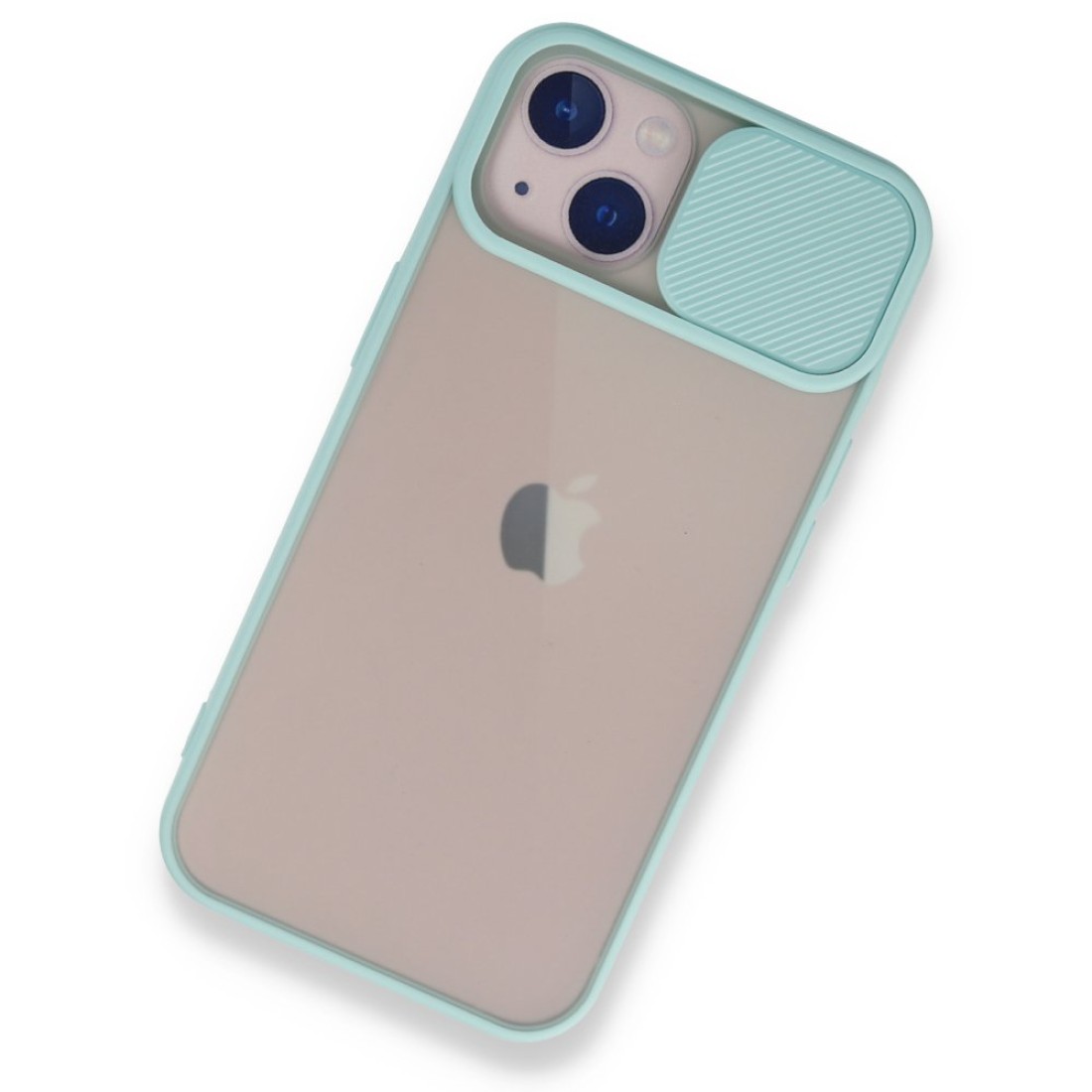 iPhone 13 Kılıf Palm Buzlu Kamera Sürgülü Silikon - Turkuaz iPhone 13 Kılıf Palm Buzlu Kamera Sürgülü Silikon - Turkuaz
