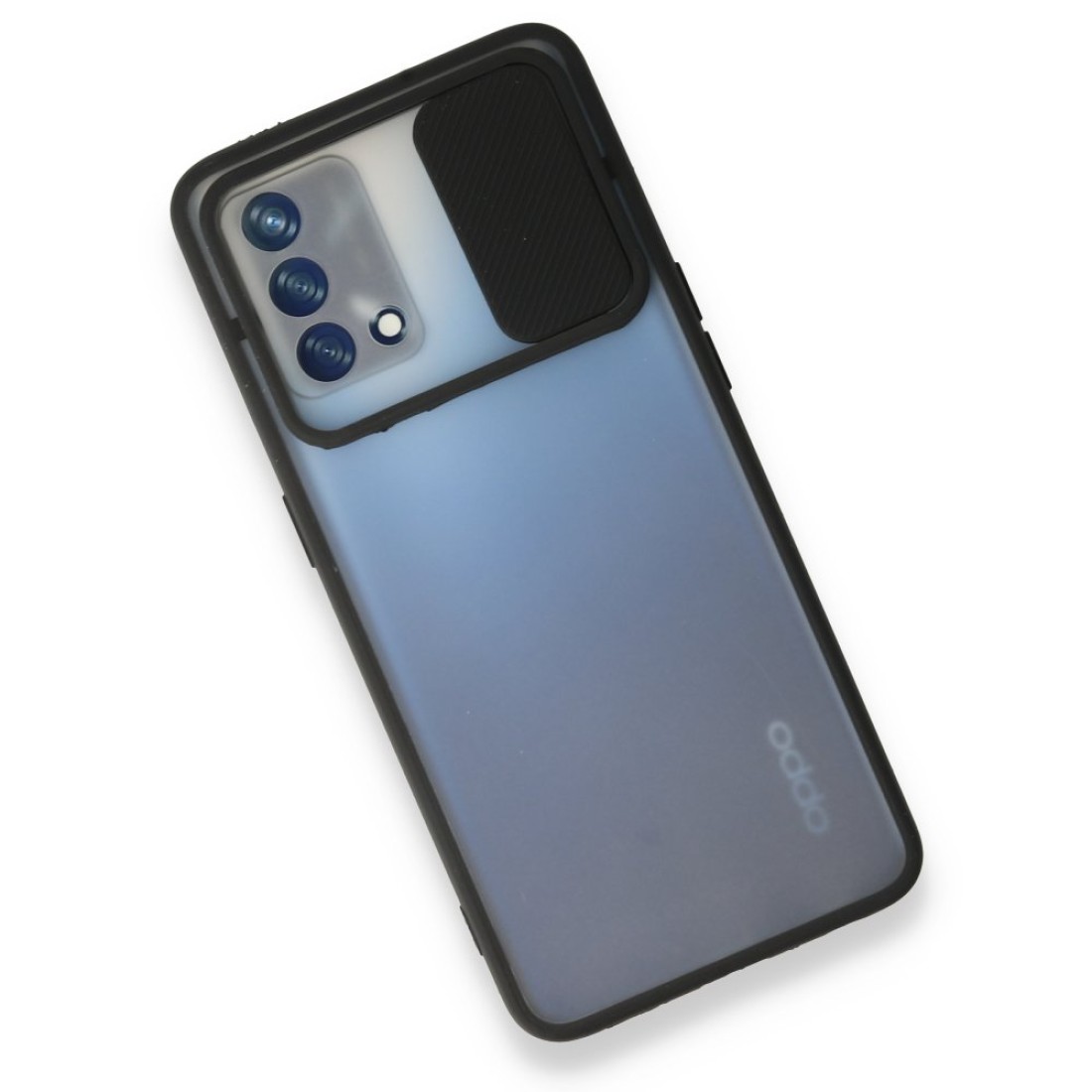 Oppo A74 4G Kılıf Palm Buzlu Kamera Sürgülü Silikon - Siyah Oppo A74 4G Kılıf Palm Buzlu Kamera Sürgülü Silikon - Siyah