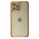 iPhone 12 Pro Kılıf Joke Taşlı Silikon - Gold
