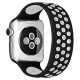  Apple Watch 38mm Ayarlı Delikli Silikon Kordon - Siyah-Beyaz