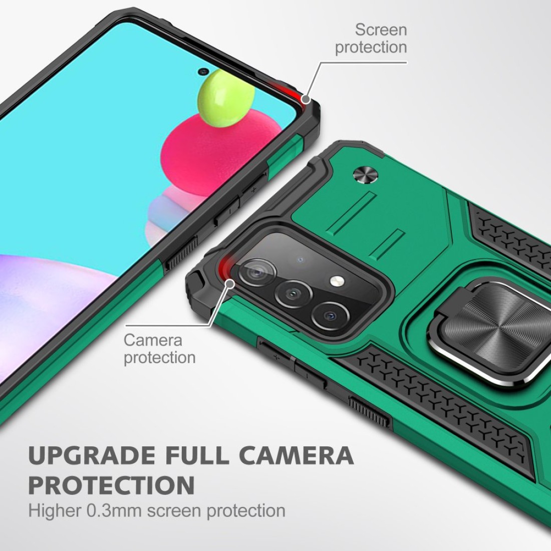 Samsung Galaxy A32 Kılıf Zegna Yüzüklü Silikon Kapak - Koyu Yeşil Samsung Galaxy A32 Kılıf Zegna Yüzüklü Silikon Kapak - Koyu Yeşil
