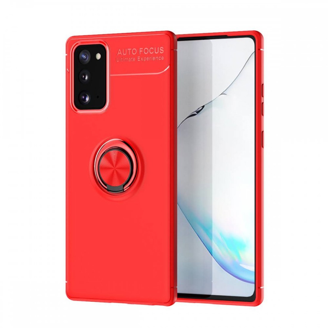  Samsung Galaxy Note 20 Kılıf Range Yüzüklü Silikon - Kırmızı