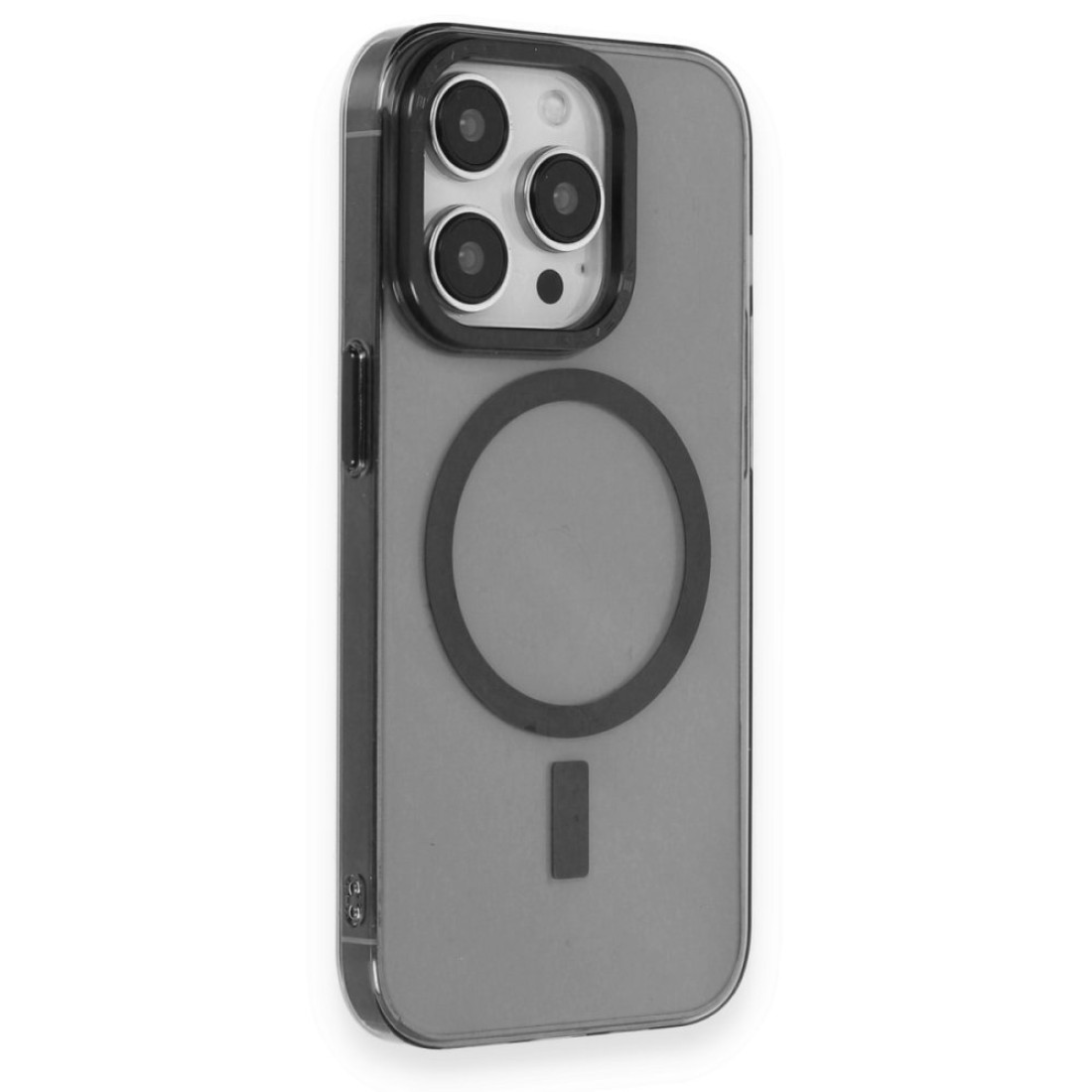  iPhone 14 Pro Kılıf Anka PC Magneticsafe Sert Metal Kapak - Siyah