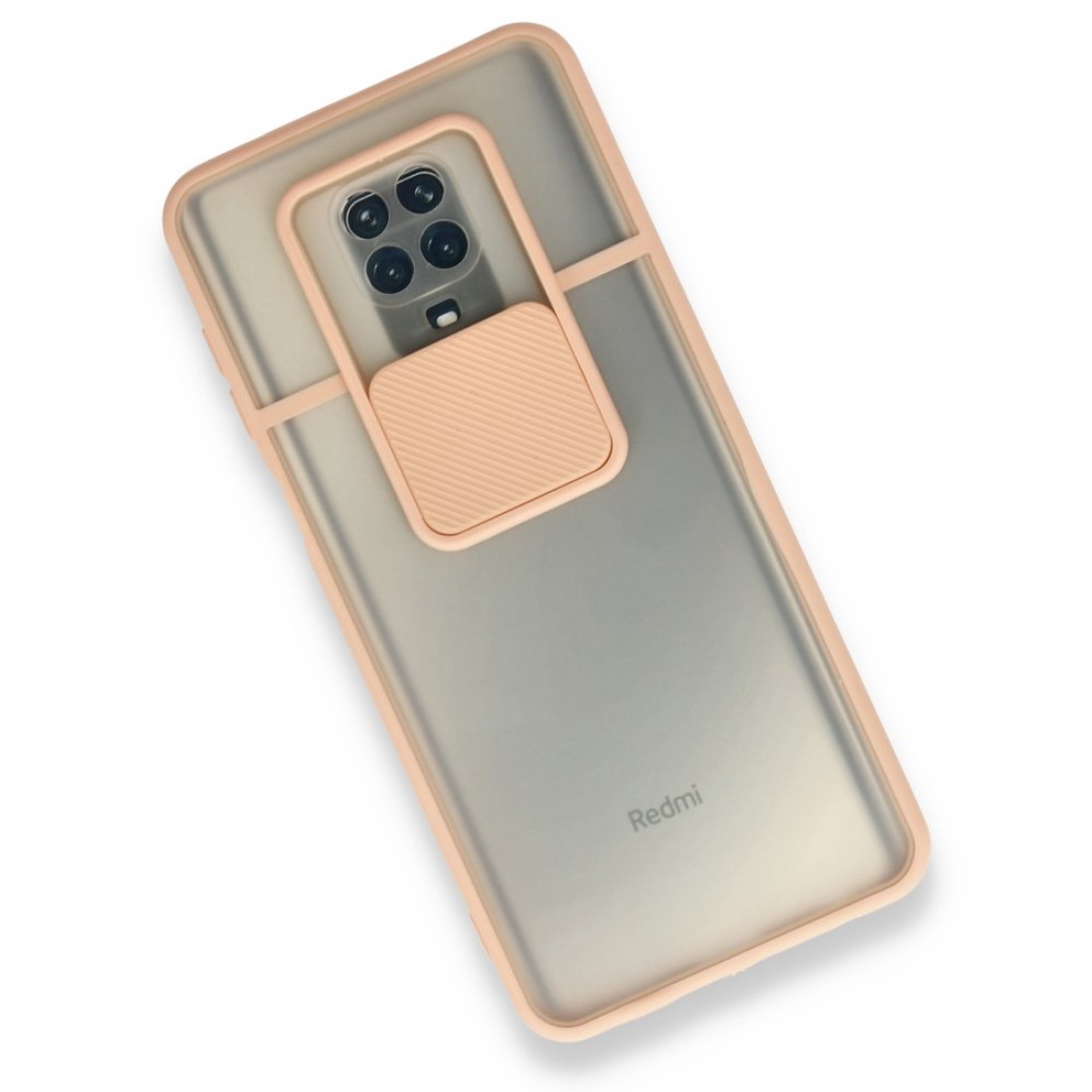  Xiaomi Redmi Note 9S Kılıf Palm Buzlu Kamera Sürgülü Silikon - Pembe