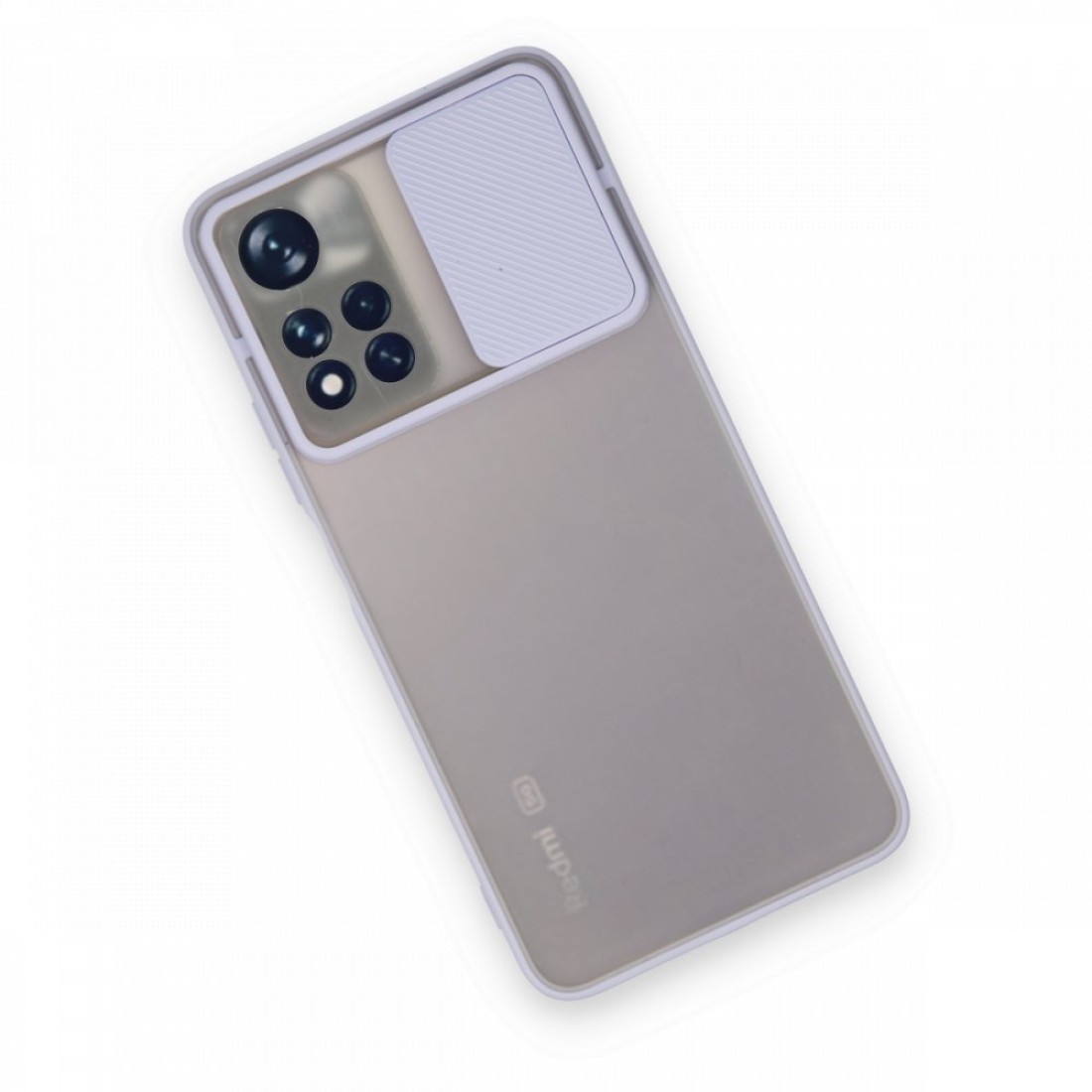  Xiaomi Redmi Note 11T Kılıf Palm Buzlu Kamera Sürgülü Silikon - Lila