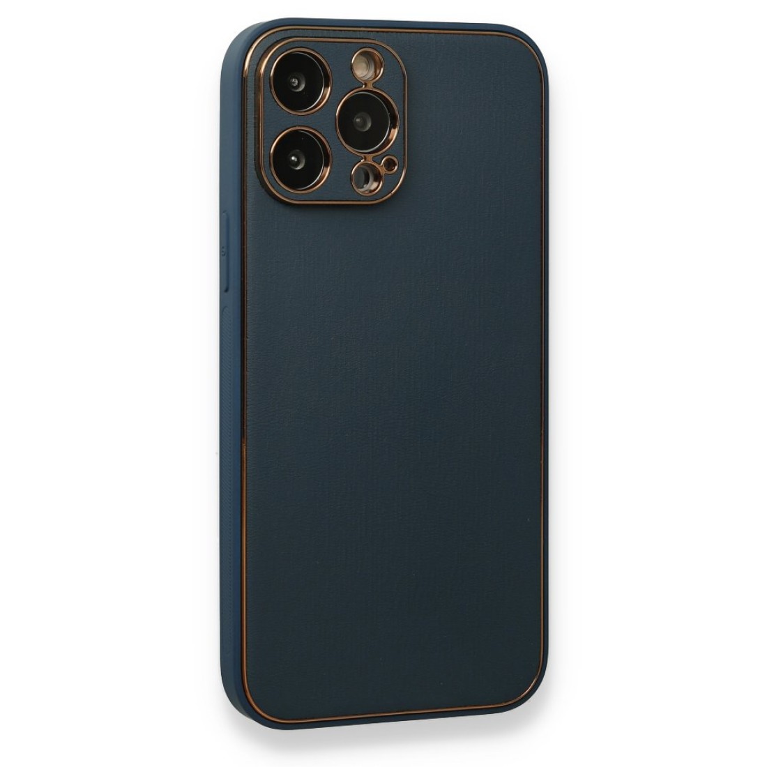 iPhone 13 Pro Max Kılıf Coco Deri Silikon Kapak - Mavi iPhone 13 Pro Max Kılıf Coco Deri Silikon Kapak - Mavi