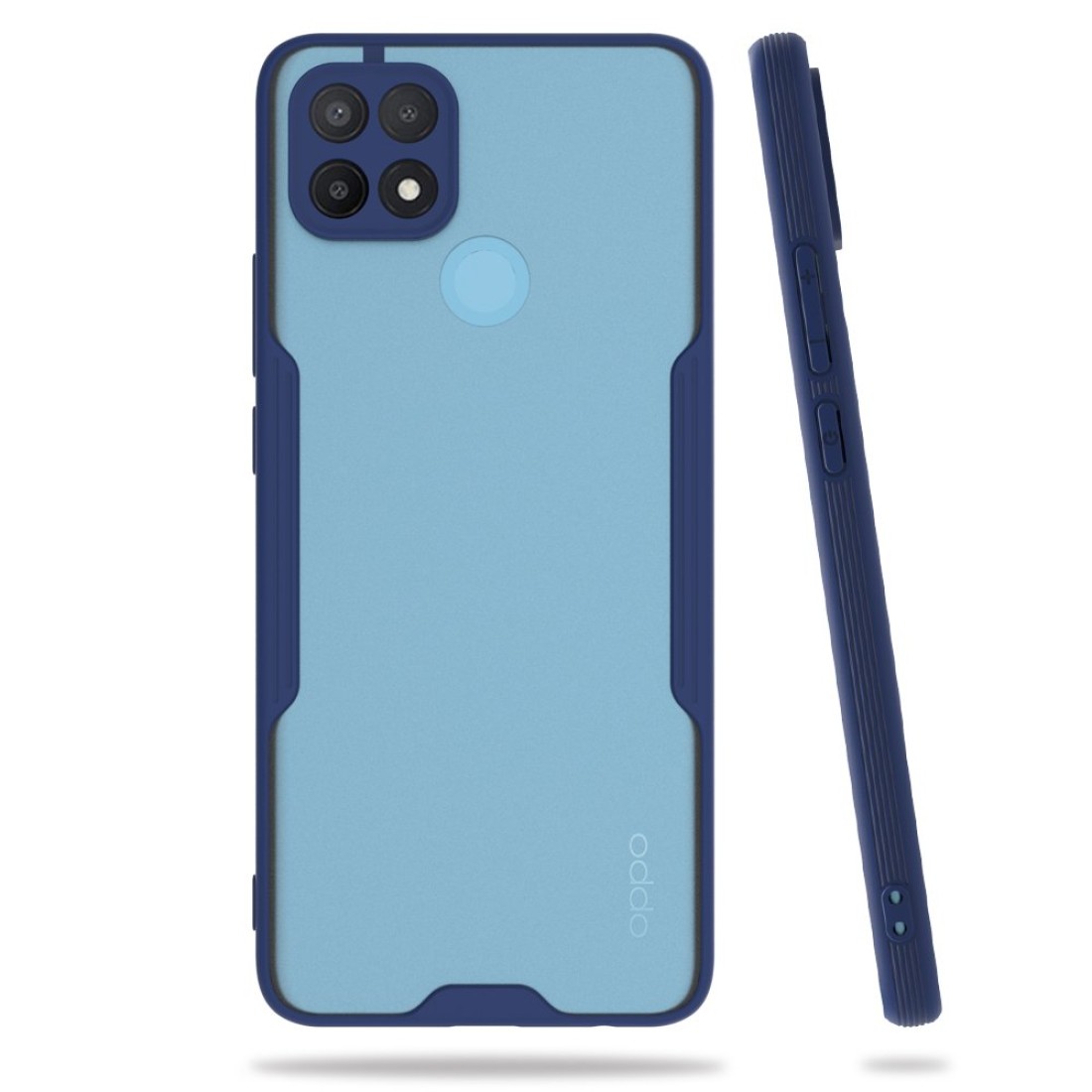  Oppo A15S Kılıf Platin Silikon - Lacivert