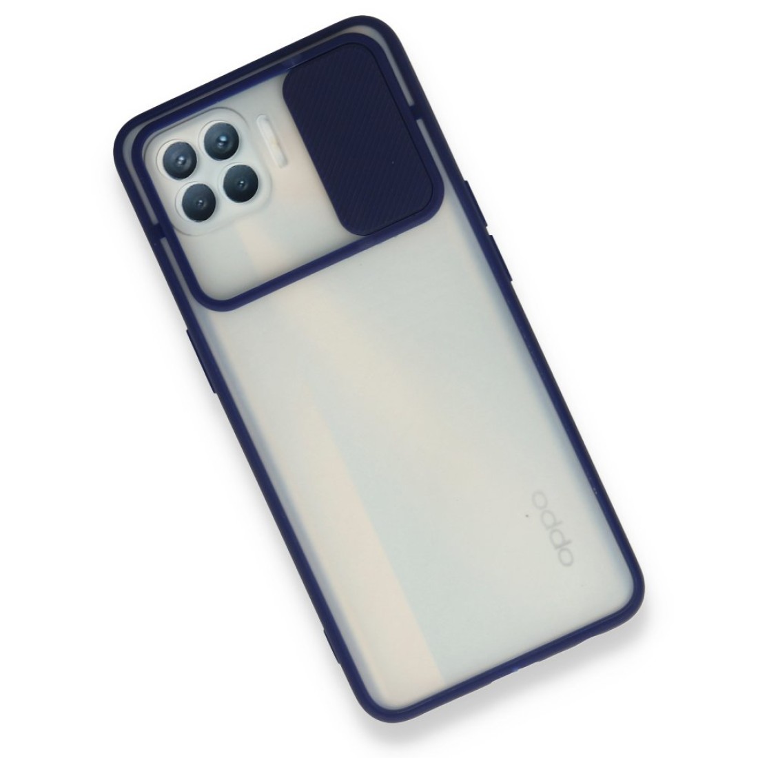 Oppo Reno 4 Lite Kılıf Palm Buzlu Kamera Sürgülü Silikon - Lacivert Oppo Reno 4 Lite Kılıf Palm Buzlu Kamera Sürgülü Silikon - Lacivert