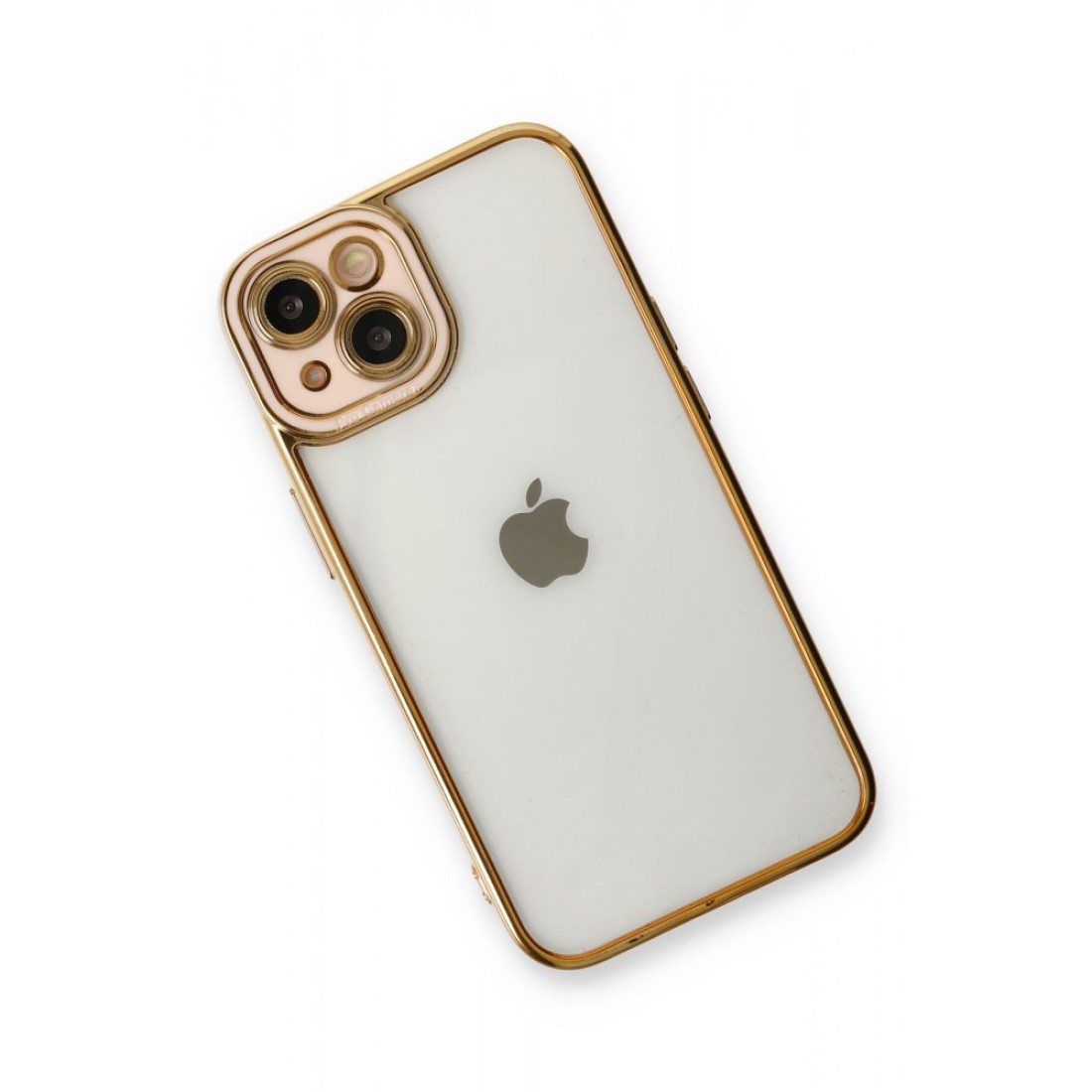  iPhone 13 Kılıf Liva Lens Silikon - Pudra