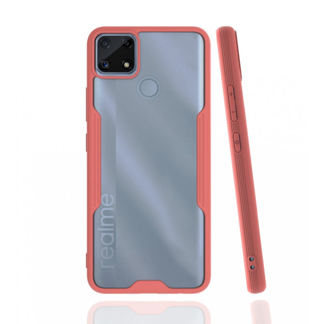  Realme C25 Kılıf Platin Silikon - Pembe