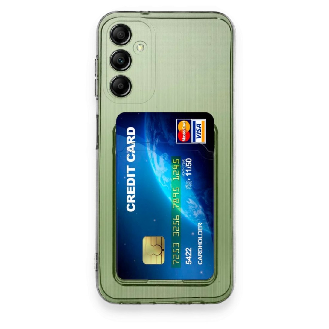  Samsung Galaxy A14 4G Kılıf Kart Şeffaf Silikon - Şeffaf