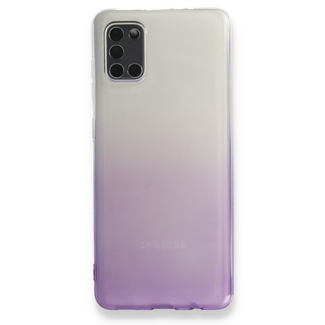  Samsung Galaxy A31 Kılıf Lüx Çift Renkli Silikon - Mor