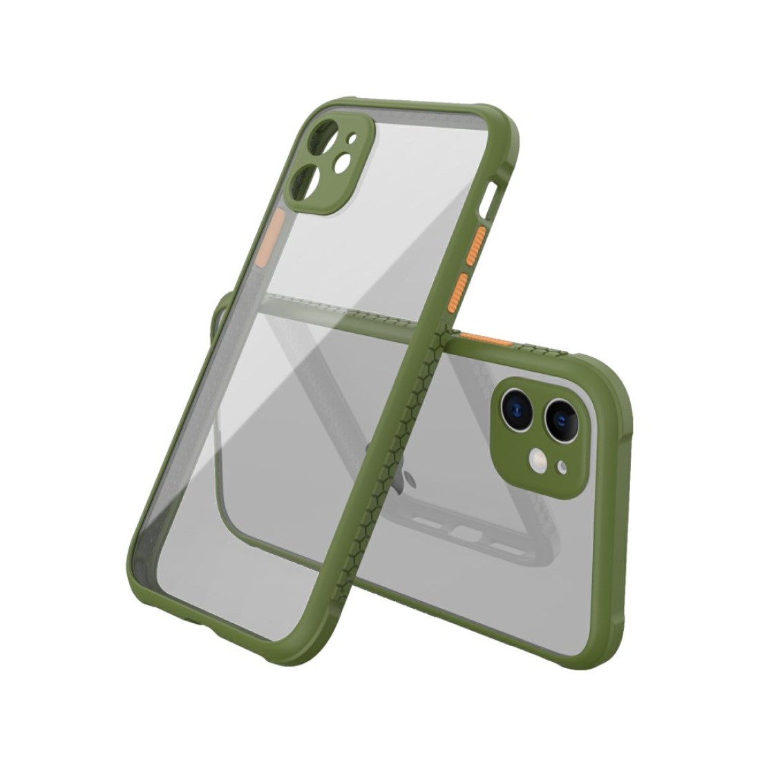  iPhone 12 Mini Kılıf Miami Şeffaf Silikon - Koyu Yeşil