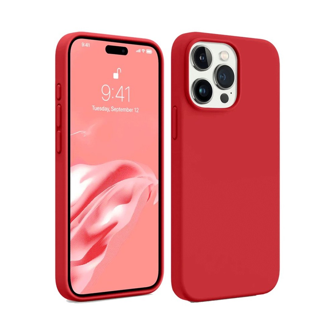  iPhone 15 Pro Max Kılıf First Silikon - Kırmızı