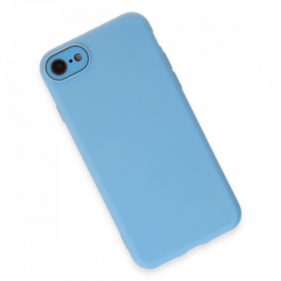 iPhone SE 2020 Kılıf Lansman Glass Kapak - Mavi iPhone SE 2020 Kılıf Lansman Glass Kapak - Mavi