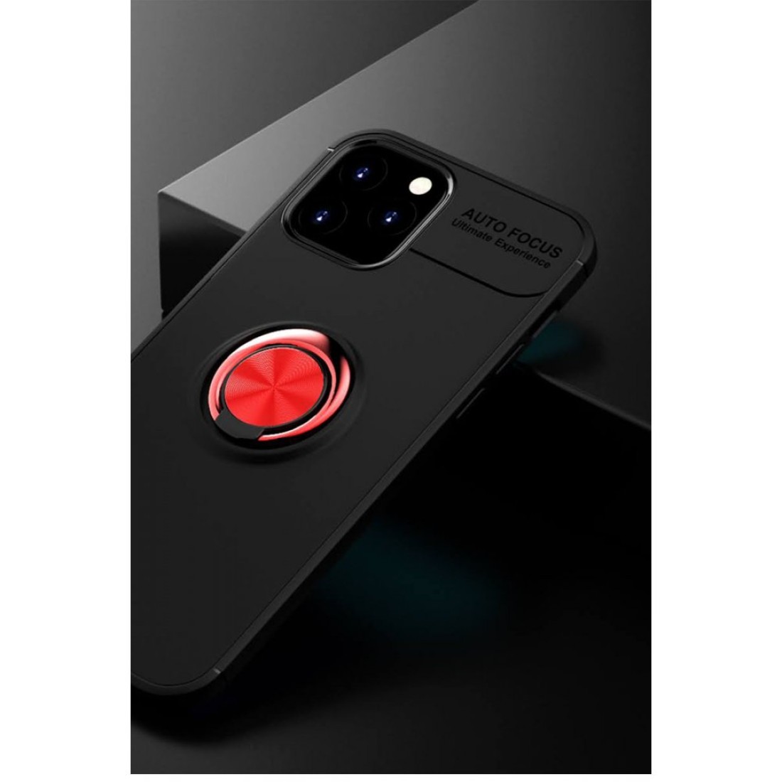 iPhone 12 Pro Kılıf Range Yüzüklü Silikon - Siyah-Kırmızı iPhone 12 Pro Kılıf Range Yüzüklü Silikon - Siyah-Kırmızı