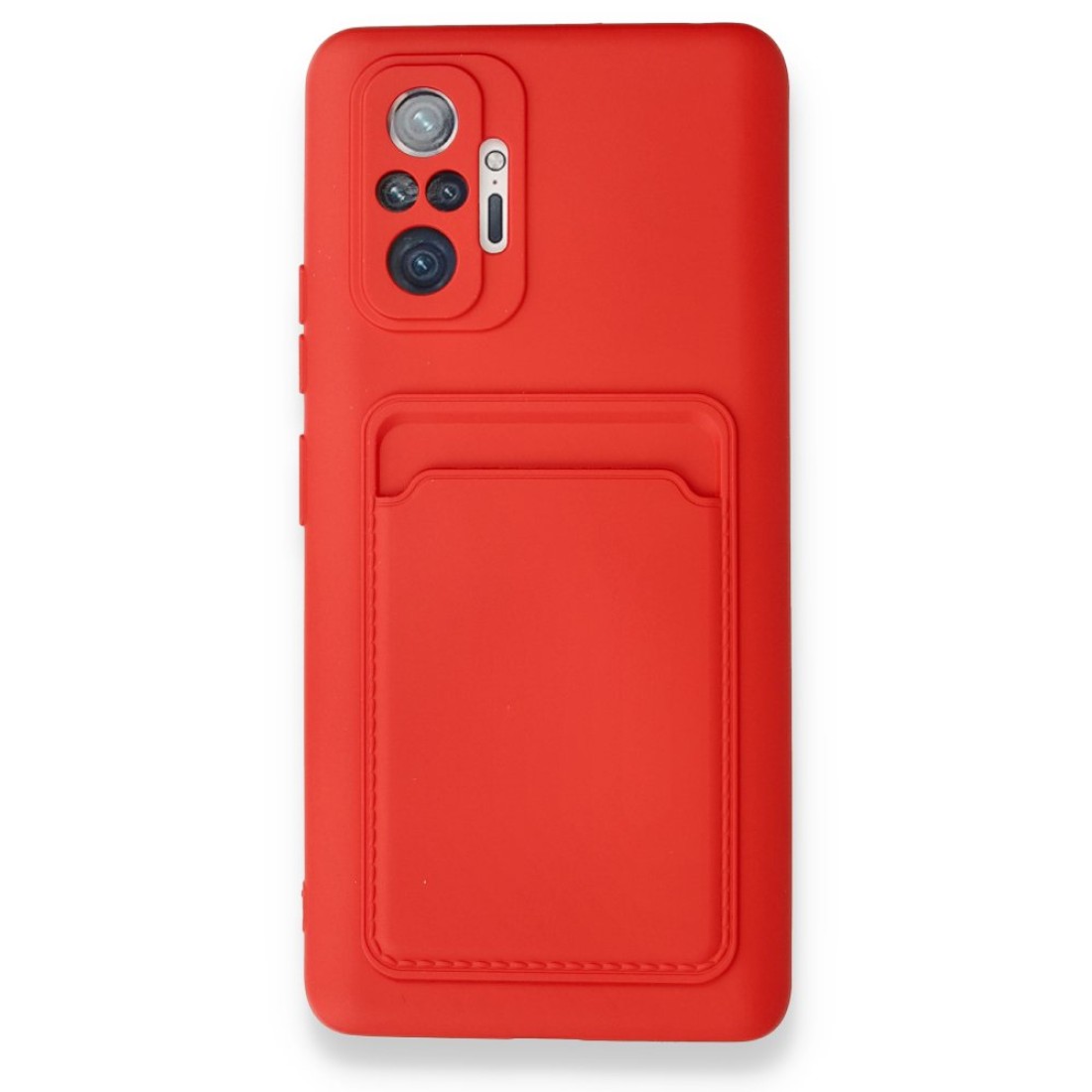  Xiaomi Redmi Note 10 Pro Kılıf Kelvin Kartvizitli Silikon - Kırmızı