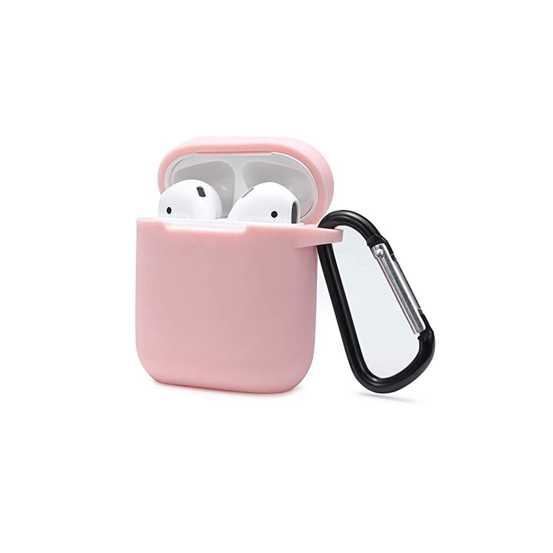  Airpods (1.nesil) Sert Silikon Kılıf - Pudra