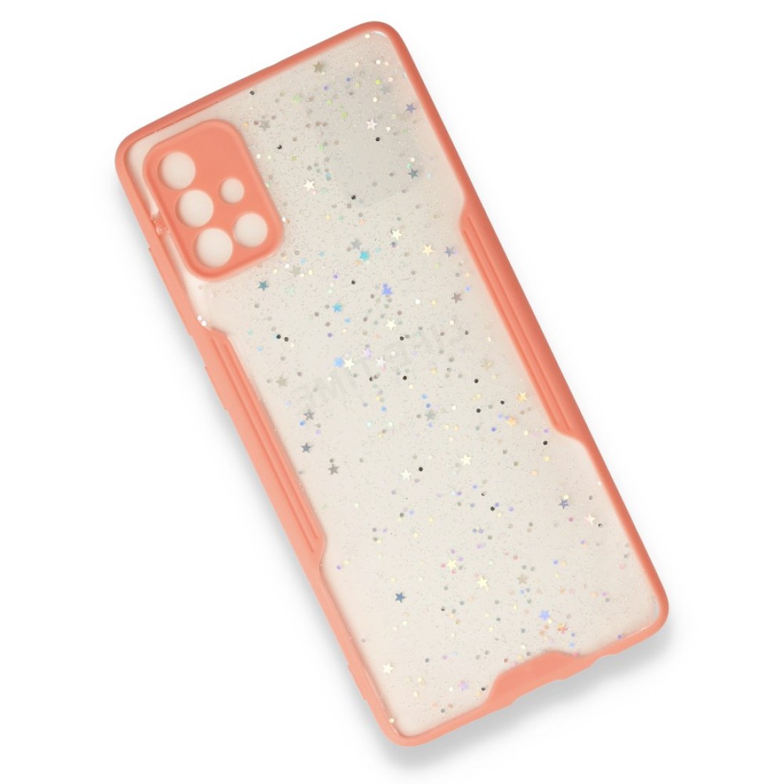  Samsung Galaxy A71 Kılıf Platin Simli Silikon - Pembe
