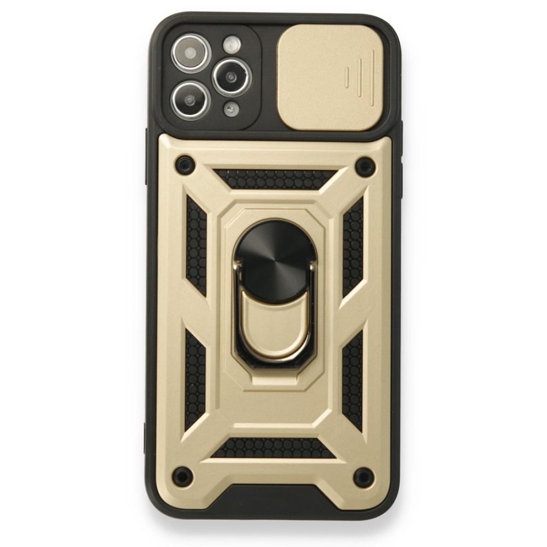  iPhone 11 Pro Kılıf Pars Lens Yüzüklü Silikon - Gold