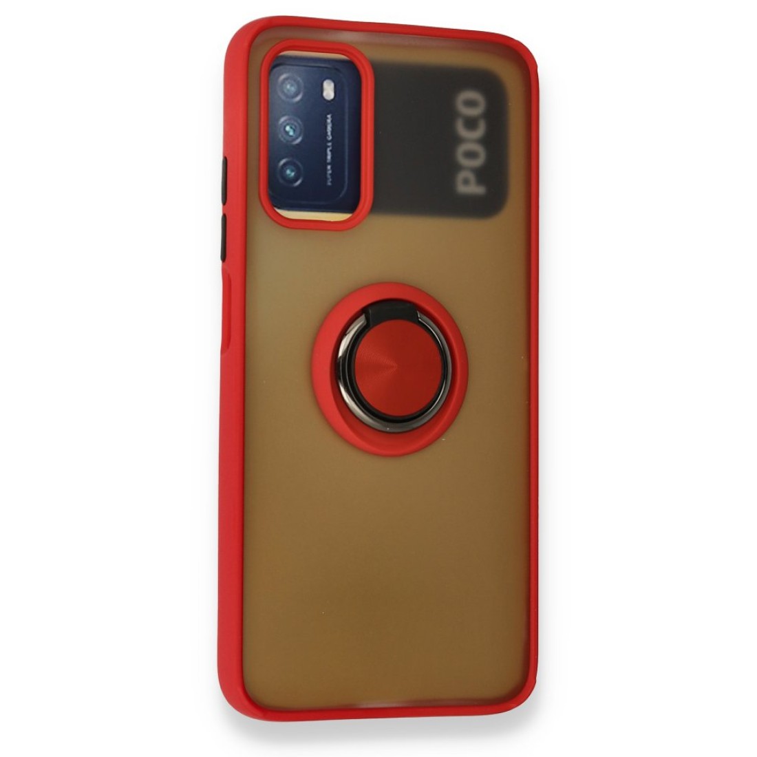 Xiaomi Redmi 9T Kılıf Montreal Yüzüklü Silikon Kapak - Kırmızı Xiaomi Redmi 9T Kılıf Montreal Yüzüklü Silikon Kapak - Kırmızı