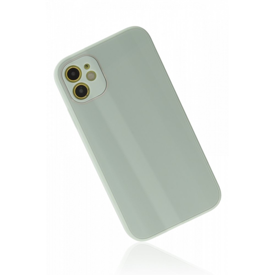 iPhone 12 Kılıf Glass Kapak - Turkuaz iPhone 12 Kılıf Glass Kapak - Turkuaz