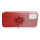 iPhone 12 Mini Kılıf Simli Yüzüklü Silikon - Kırmızı iPhone 12 Mini Kılıf Simli Yüzüklü Silikon - Kırmızı