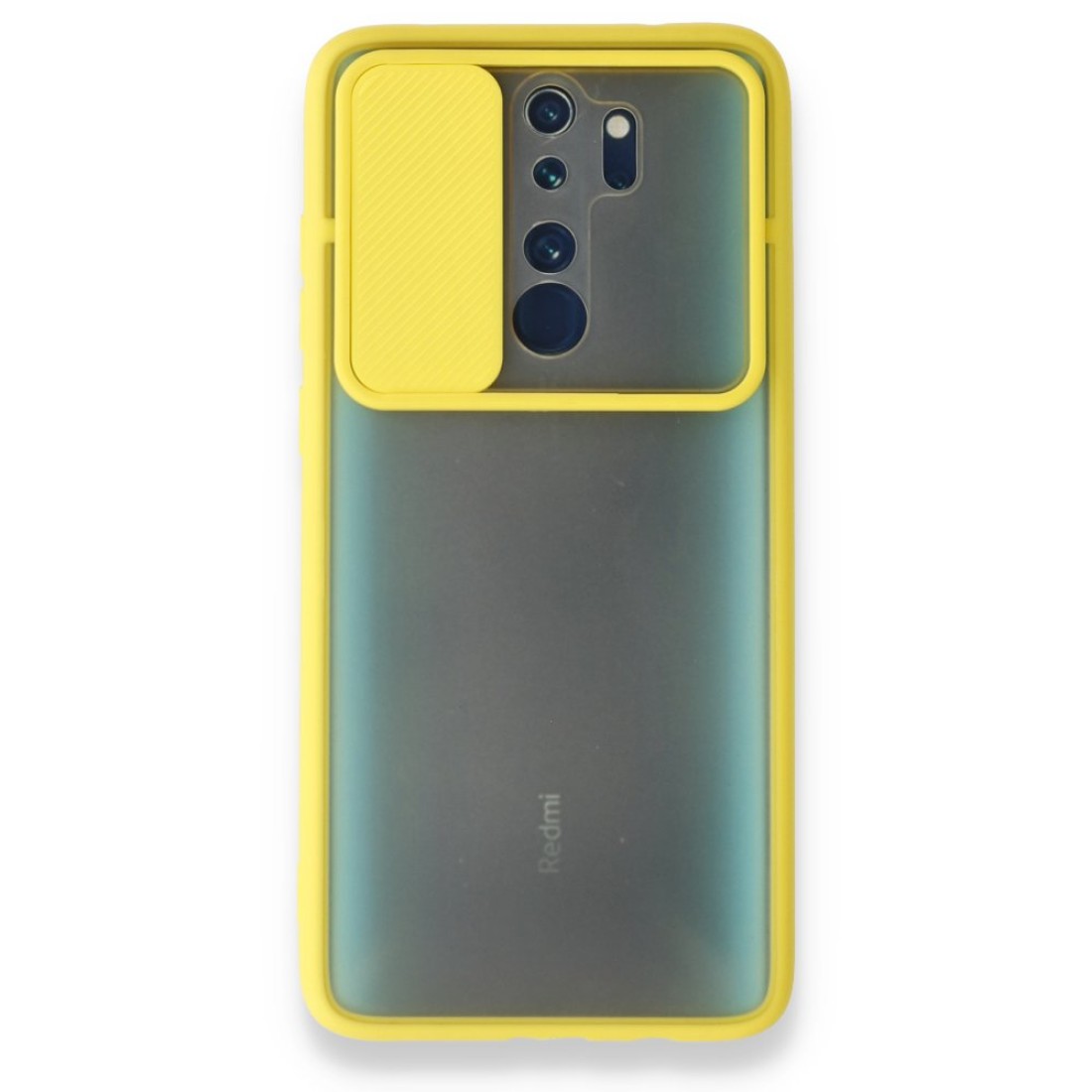  Xiaomi Redmi Note 8 Pro Kılıf Palm Buzlu Kamera Sürgülü Silikon - Sarı