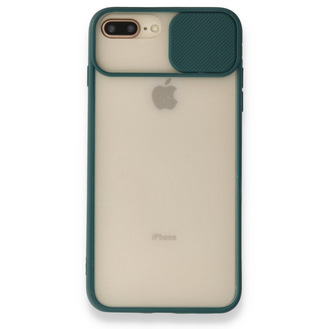  iPhone 7 Plus Kılıf Palm Buzlu Kamera Sürgülü Silikon - Yeşil