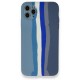  iPhone 11 Pro Kılıf Ebruli Lansman Silikon - Mavi-Gri