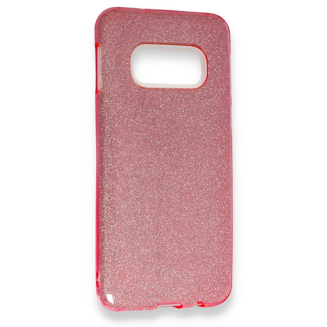  Samsung Galaxy S10E Kılıf Simli Katmanlı Silikon - Rose