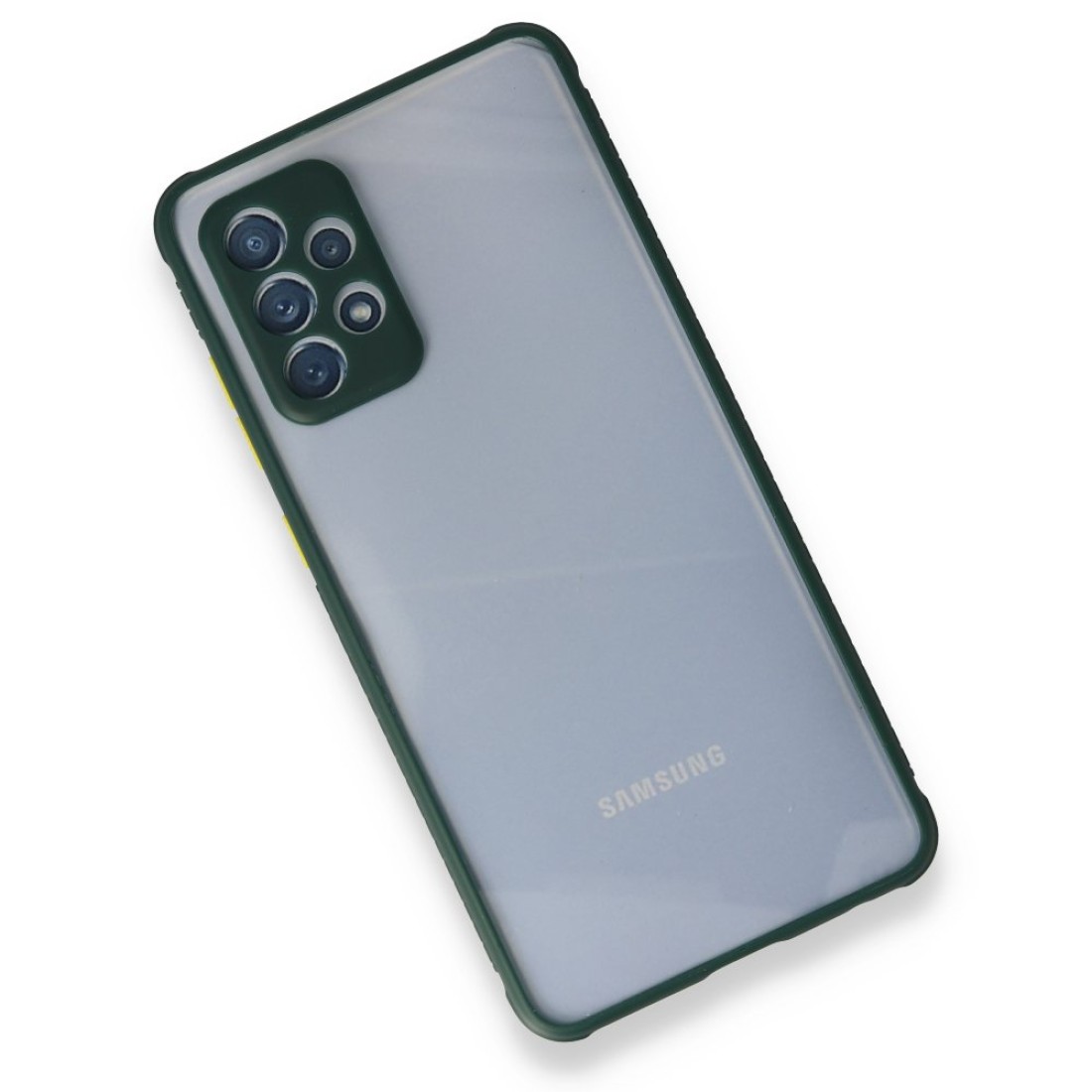 Samsung Galaxy A52S Kılıf Miami Şeffaf Silikon - Koyu Yeşil