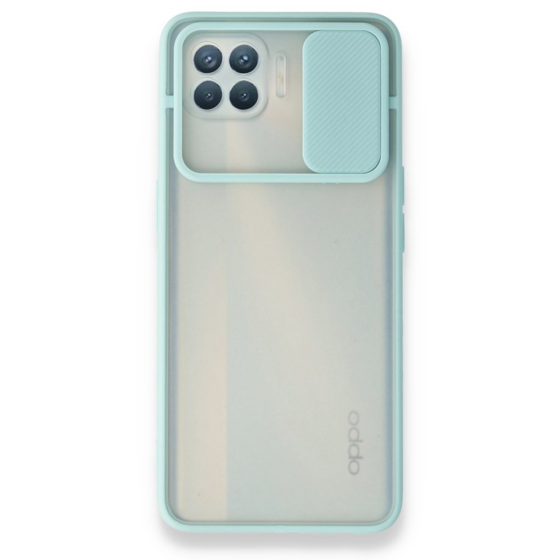 Oppo Reno 4 Lite Kılıf Palm Buzlu Kamera Sürgülü Silikon - Turkuaz