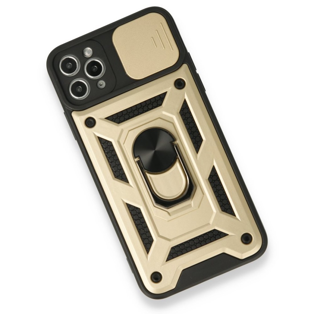 iPhone 11 Pro Kılıf Pars Lens Yüzüklü Silikon - Gold