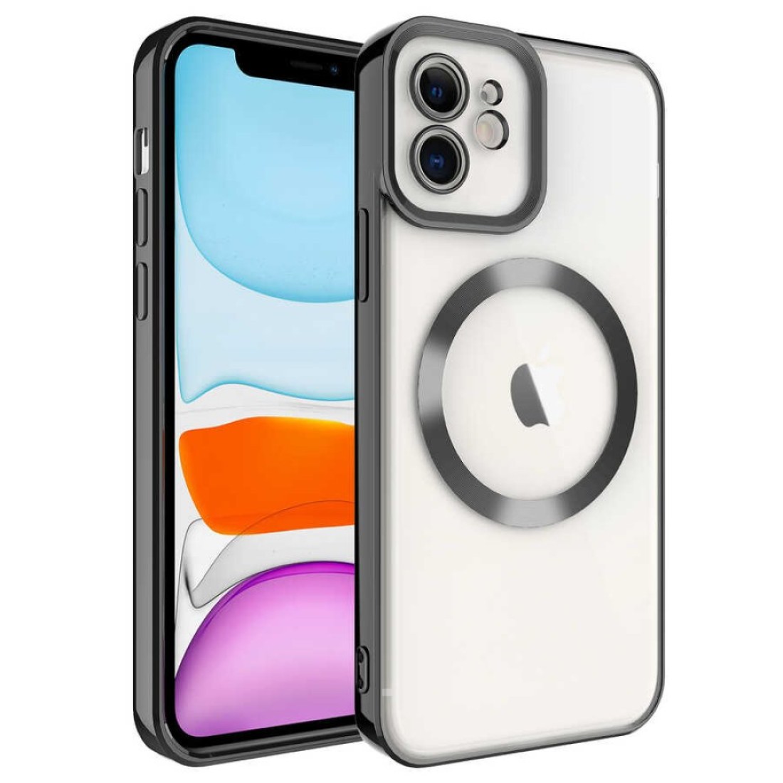  iPhone 12 Kılıf Kross Magneticsafe Kapak - Siyah