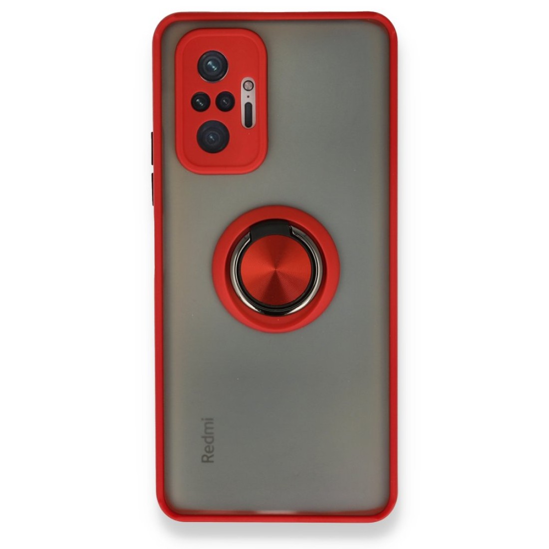  Xiaomi Redmi Note 10 Pro Kılıf Montreal Yüzüklü Silikon Kapak - Kırmızı