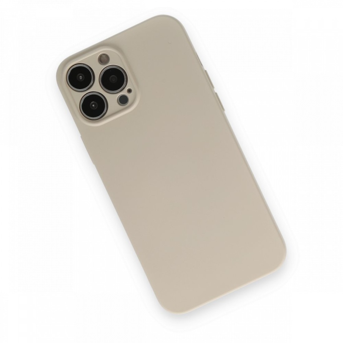 iPhone 13 Pro Max Kılıf Nano içi Kadife Silikon - Bej iPhone 13 Pro Max Kılıf Nano içi Kadife Silikon - Bej