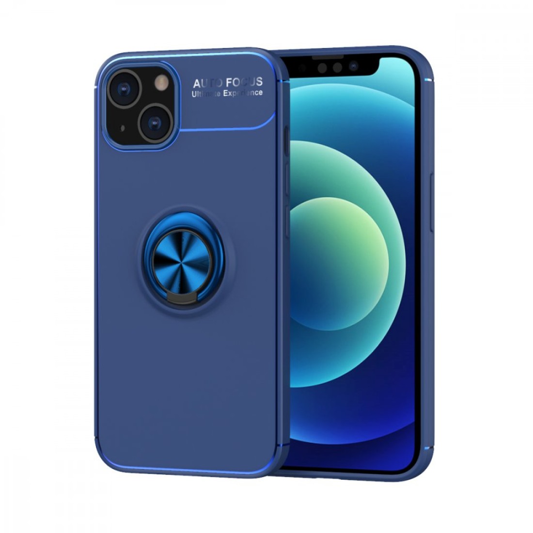  iPhone 13 Kılıf Range Yüzüklü Silikon - Mavi