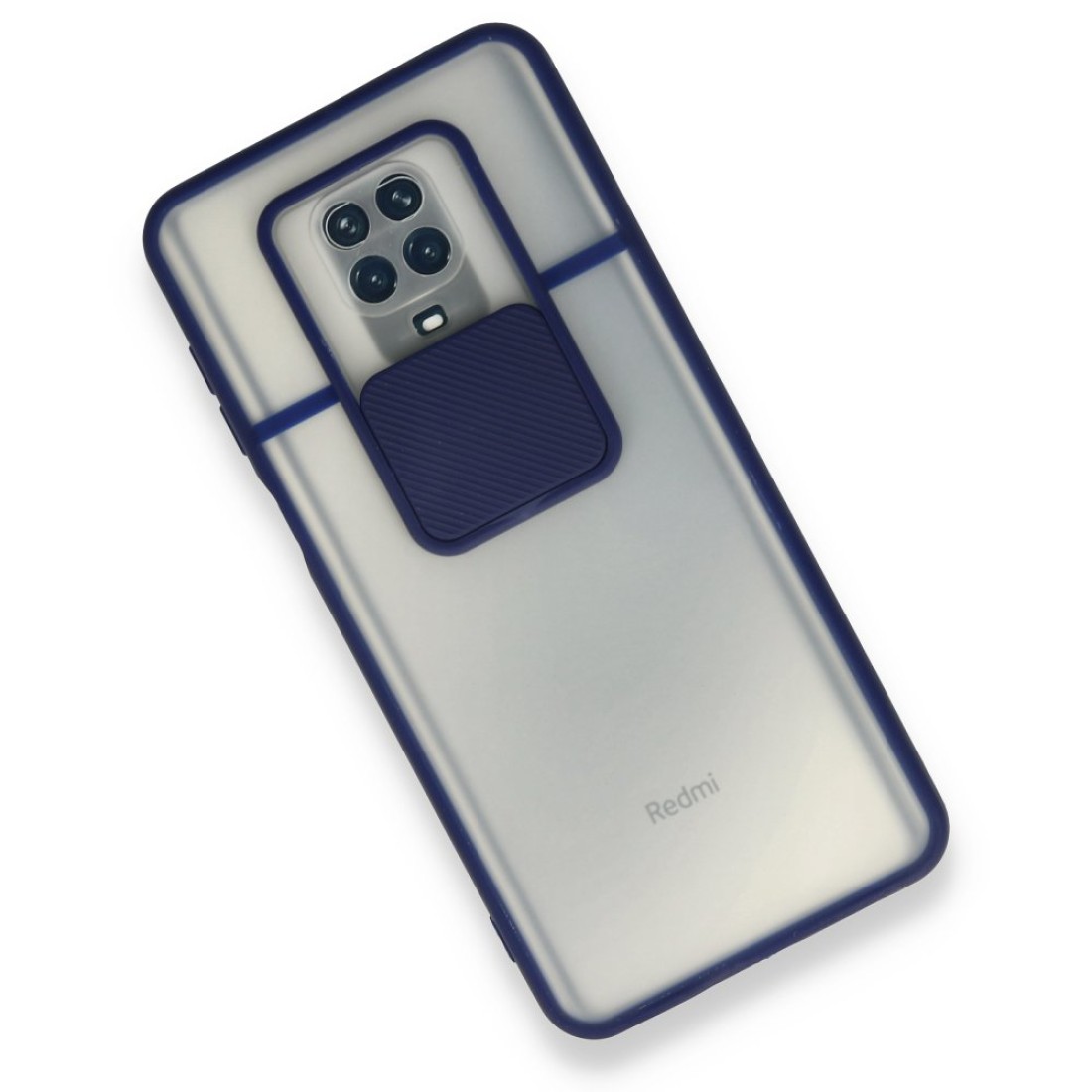 Xiaomi Redmi Note 9S Kılıf Palm Buzlu Kamera Sürgülü Silikon - Lacivert Xiaomi Redmi Note 9S Kılıf Palm Buzlu Kamera Sürgülü Silikon - Lacivert