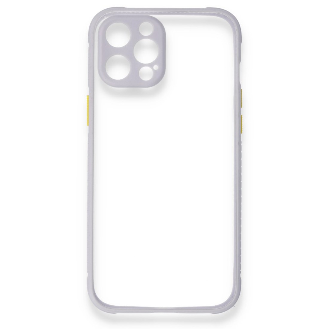  iPhone 12 Kılıf Miami Şeffaf Silikon - Lila