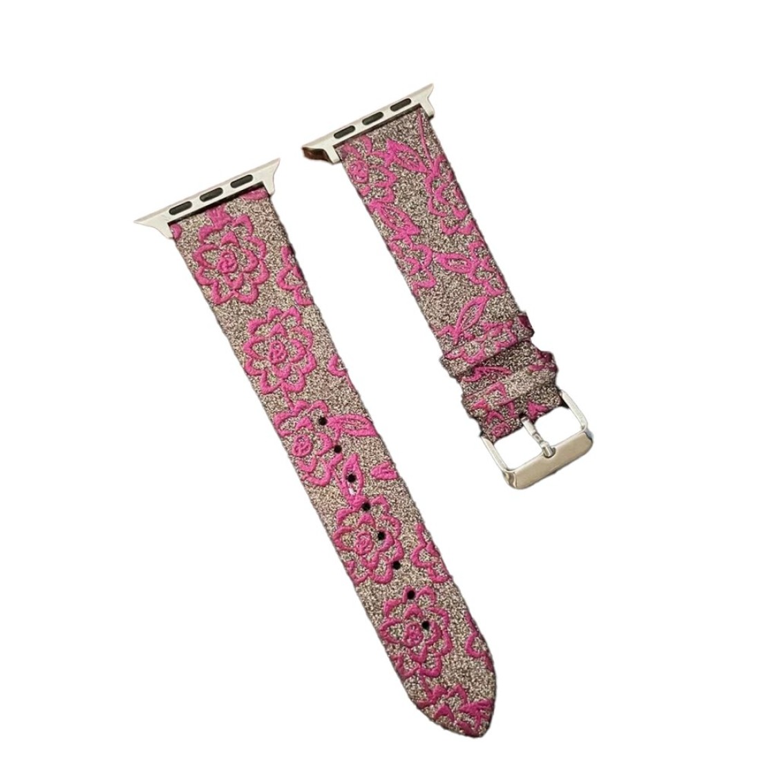  Apple Watch 38mm Creeper Desenli Kordon - Pembe