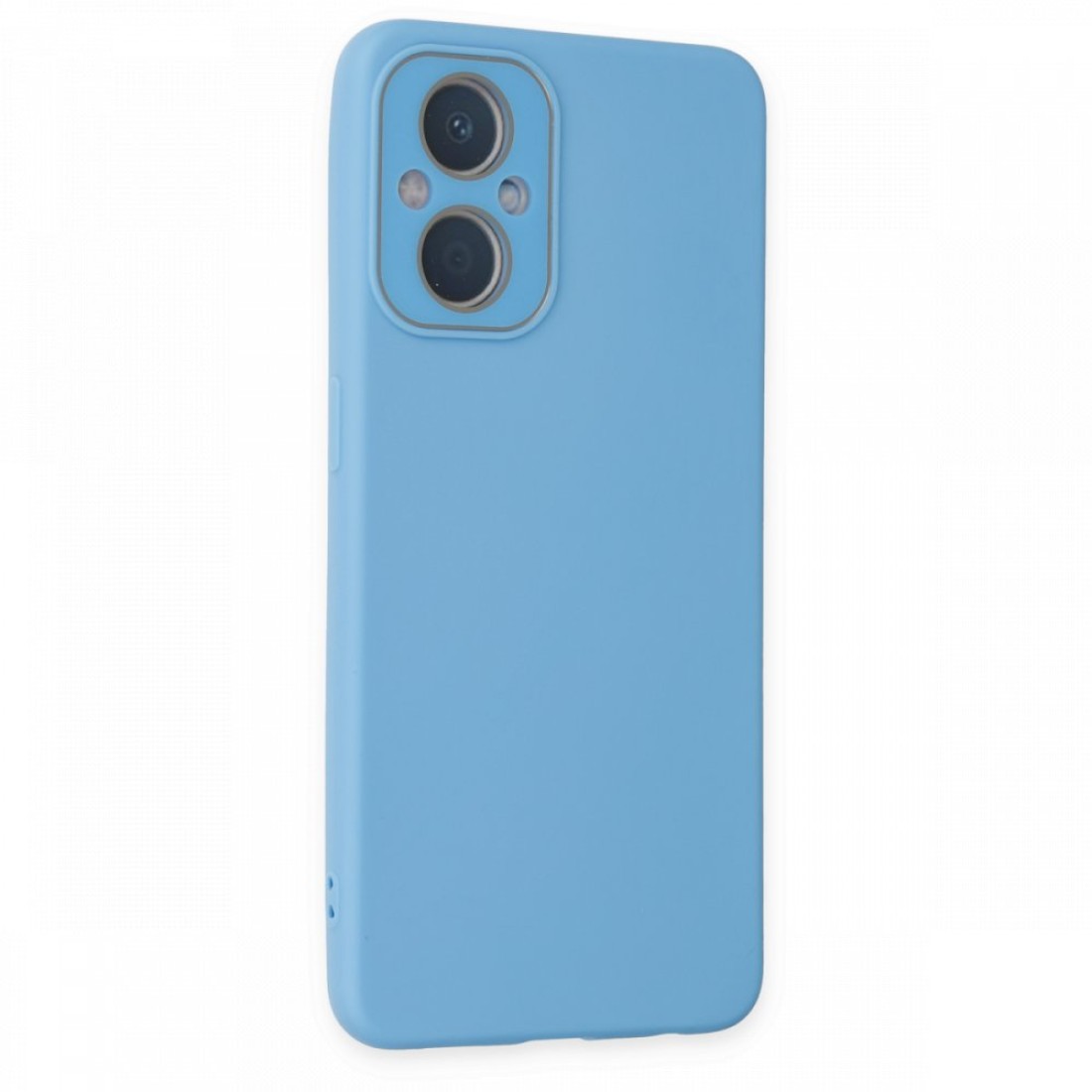  Oppo Reno 7 Lite Kılıf Lansman Glass Kapak - Mavi
