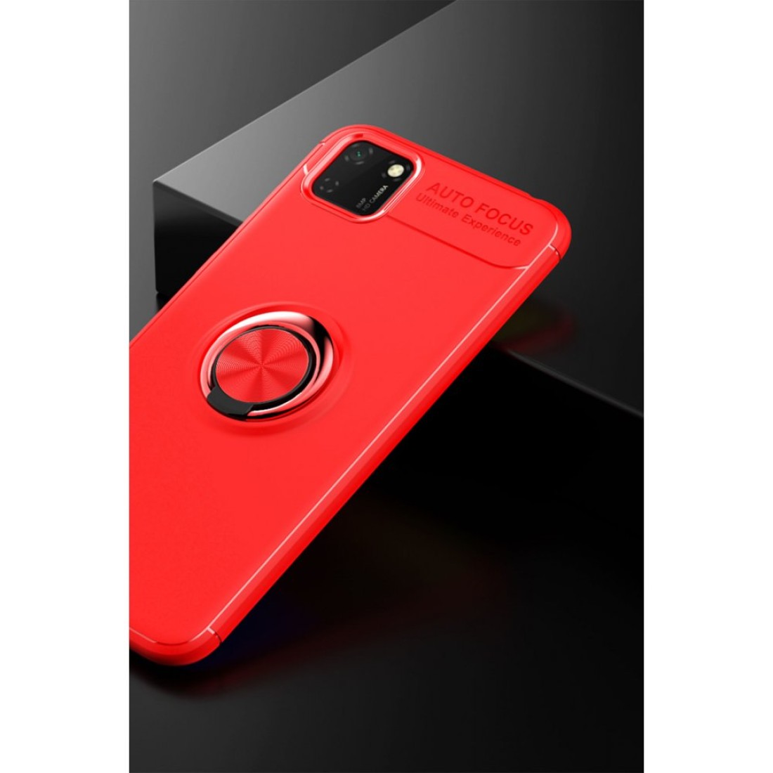 Huawei Y5P Kılıf Range Yüzüklü Silikon - Kırmızı Huawei Y5P Kılıf Range Yüzüklü Silikon - Kırmızı