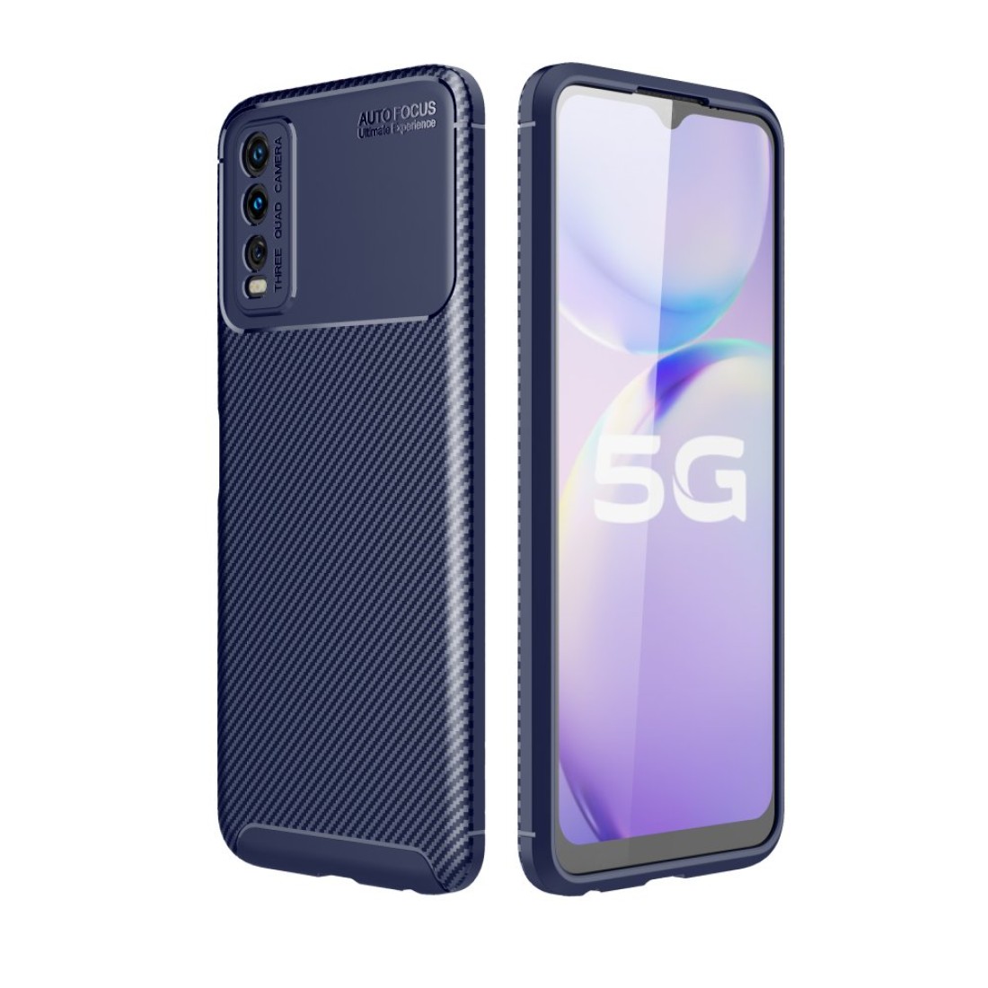  Vivo Y11S Kılıf Auto Focus Karbon Kapak - Lacivert