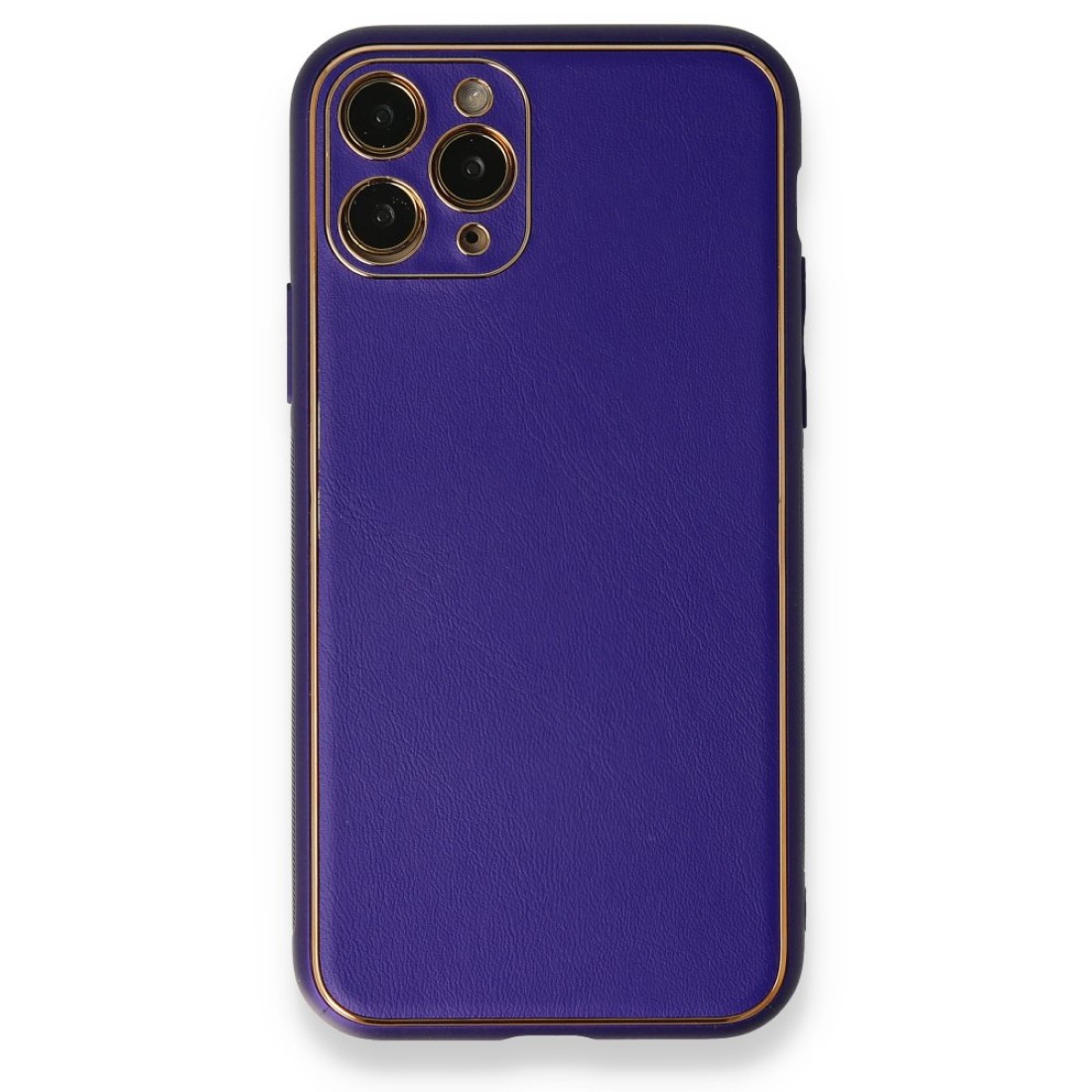  iPhone 11 Pro Kılıf Coco Deri Silikon Kapak - Mor