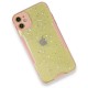 iPhone 12 Kılıf Platin Simli Silikon - Pembe iPhone 12 Kılıf Platin Simli Silikon - Pembe