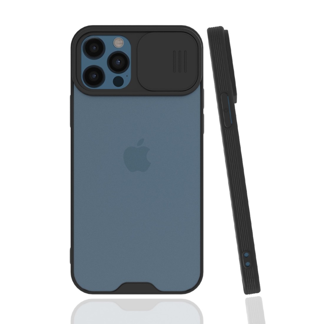 iPhone 12 Pro Kılıf Platin Kamera Koruma Silikon - Siyah iPhone 12 Pro Kılıf Platin Kamera Koruma Silikon - Siyah