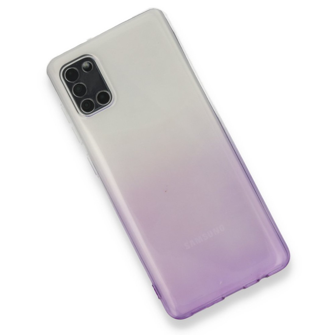 Samsung Galaxy A31 Kılıf Lüx Çift Renkli Silikon - Mor Samsung Galaxy A31 Kılıf Lüx Çift Renkli Silikon - Mor